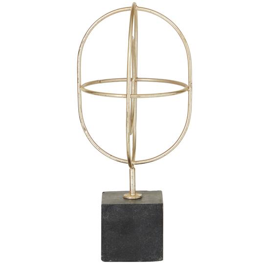 CosmoLiving by Cosmopolitan Gold Marble Contemporary Sculpture